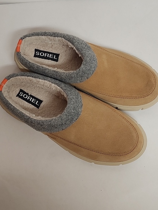 Sorel Other - Sorel Men's Tan Suede Slip-On Loafers with Gray Collar Size10 Comfortable & cozy